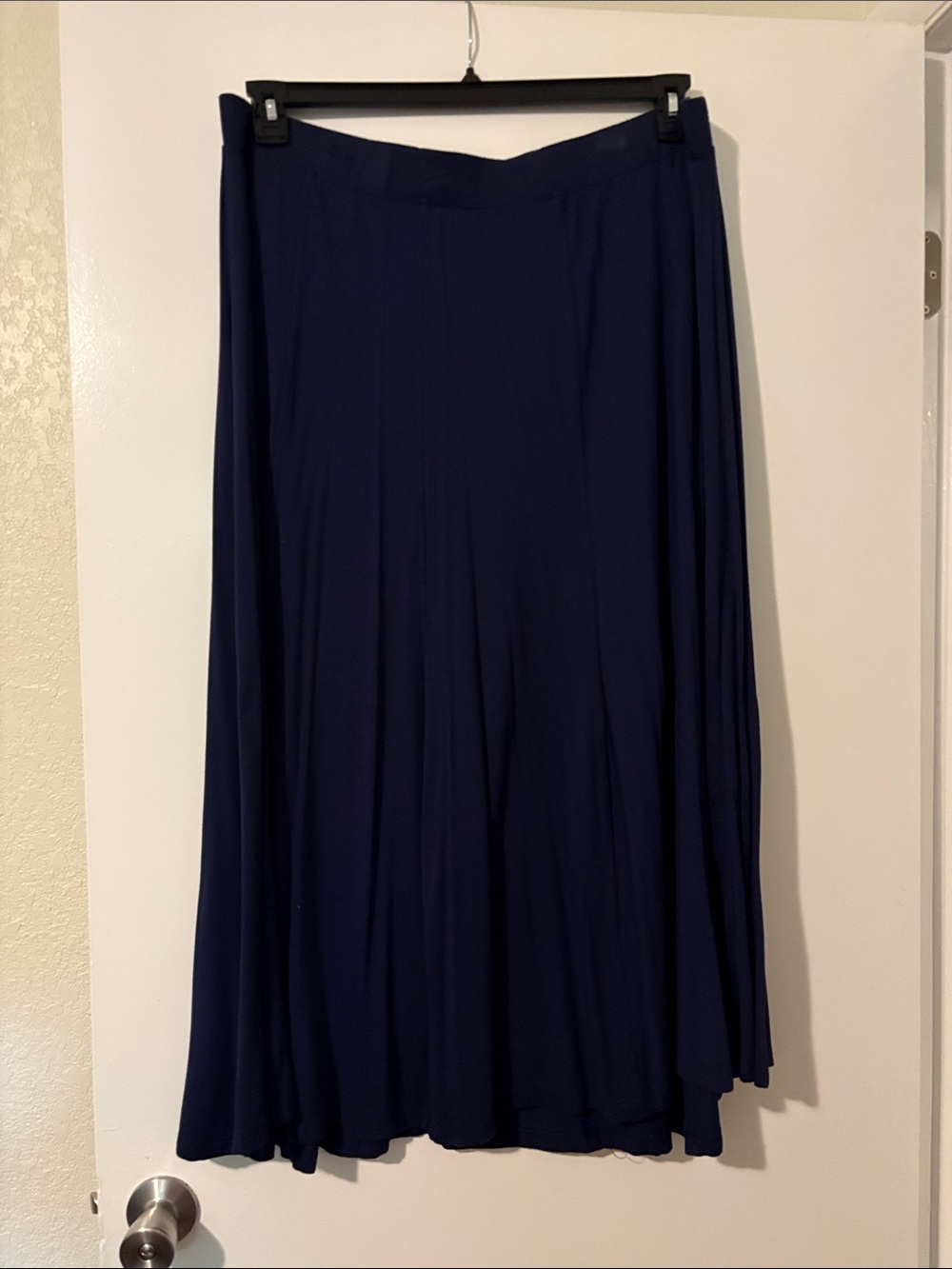 Catherines Navy Blue Maxi Skirt - Flowing A-Line Silhouette